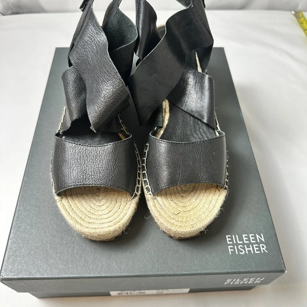 Eileen Fisher Willow Tumbled Espadrille Wedges (Size 9)
